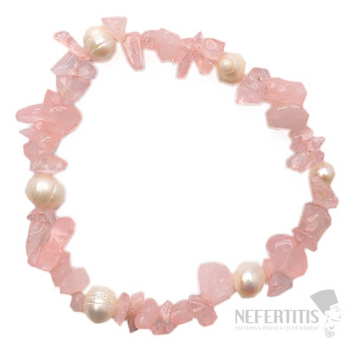 Rose gold bracelet cut with pearls