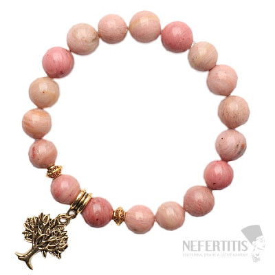 Rhodochrosite bracelet with the tree of life RB Design 30