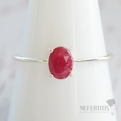 Indian ruby - modified ring silver Ag 925 45828