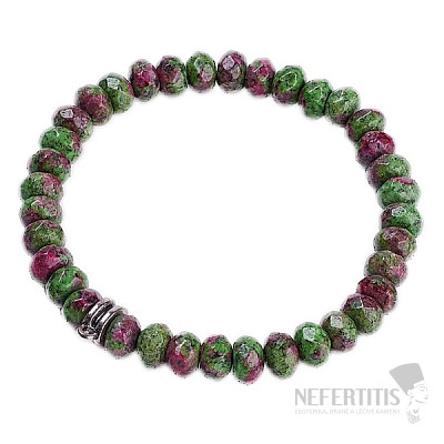 Ruby in zoisite beaded bracelet