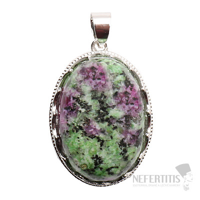 Ruby in zoisite pendant extra oval