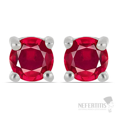 Náušnice strieborné s brúsenými rubínmi Ag 925 040418 RB