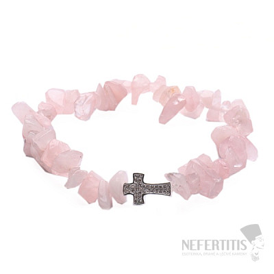 Armband aus Roségold mit einem Zirkonkreuz