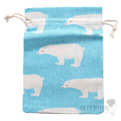 Canvas bag with polar bears 13x18 cm