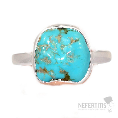 Tyrkys modrý prsteň striebro Ag 925 R1706