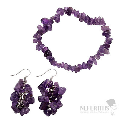 Lila Amethyst Armband und Ohrringe Set