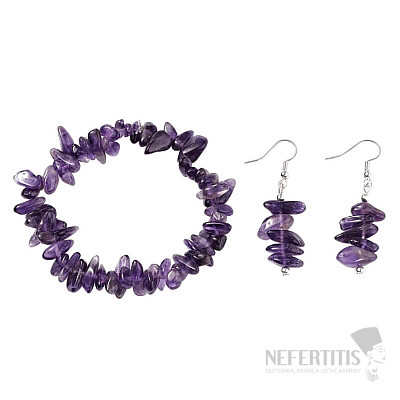 Amethyst bracelet and earrings set