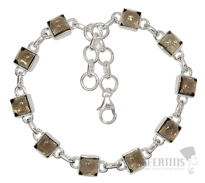 Dark brown bracelet silver Ag 925 B13