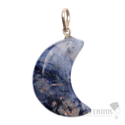 Sodalite crescent moon pendant