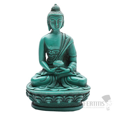 Buddha s vázou Amrity zelená soška