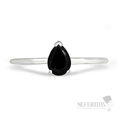 Spinel čierny prsteň striebro Ag 925 RBC301
