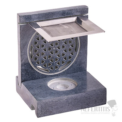 Talc incense burner Flower of life