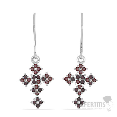 Silver earrings with cut garnets Ag 925 042031 GT