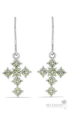 Silver earrings with cut olivines Ag 925 042031 PD