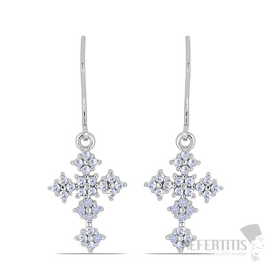 Silver earrings with cut tanzanites Ag 925 042031 TZ