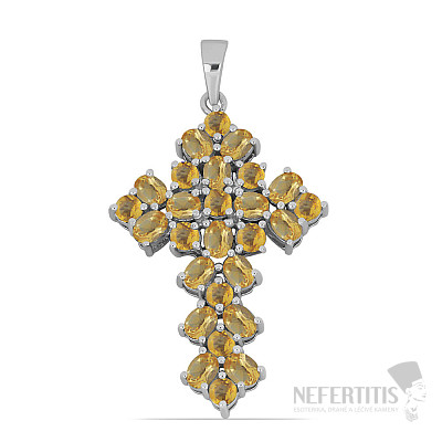 Silver pendant with cut citrines Ag 925 046600 CT