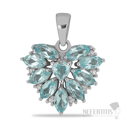 Silver pendant with Blue Sky topazes and zircons Ag 925 043063 BT