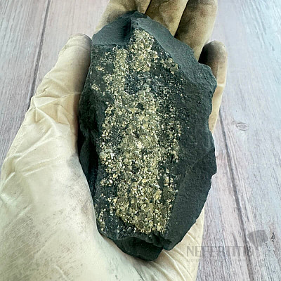 Raw shungite with pyrite 31