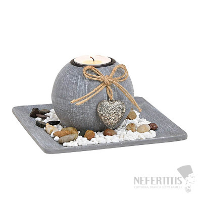 Tealight candle holder with rhinestones on a tray