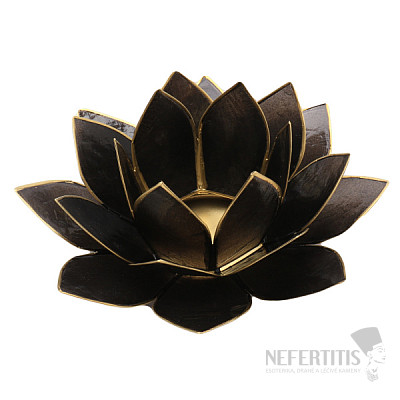 Schwarzer Lotus-Kerzenhalter