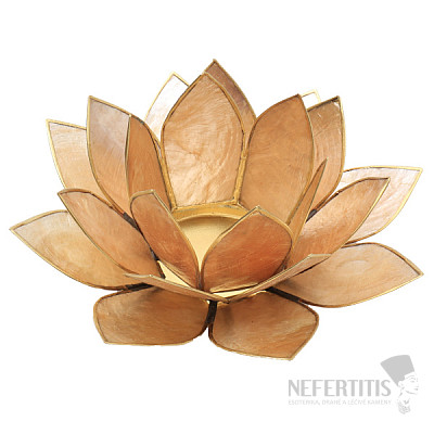 Gold-beige lotus candlestick