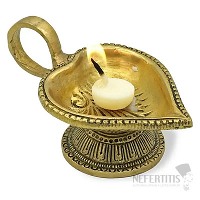 Kerzenhalter aus Messing für Tee- und Butterkerzen Diya Heart