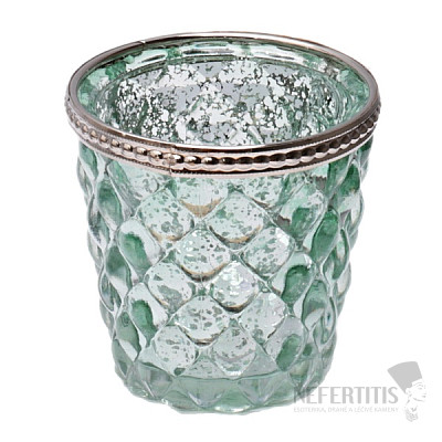 Svícen sklo na čajové a votivní svíčky Retro zelená