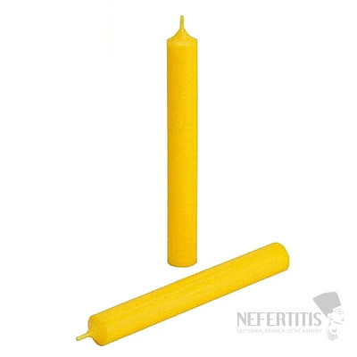 Parafínová stolní svíčka žlutá 18 cm