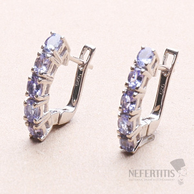 Silver earrings with cut tanzanites Ag 925 015915 TZ