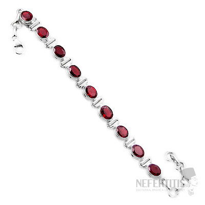 Granát broušený náramek stříbro Ag 925 37906
