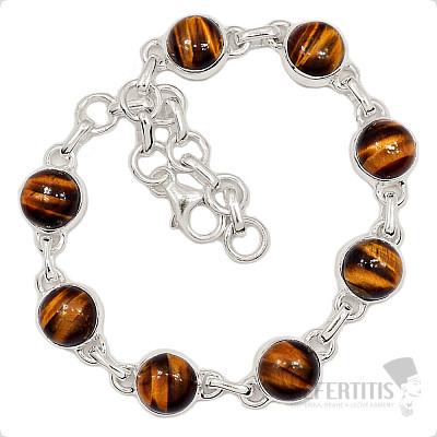 Tigerauge Armband Silber Ag 925 B286