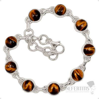 Tigerauge Armband Silber Ag 925 B298
