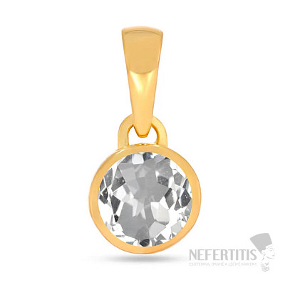 Vergoldeter Silberanhänger mit weißem Topas CB-P708G-WT