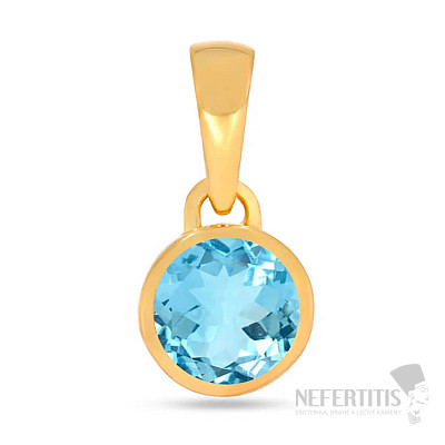 Stříbrný přívěsek pozlacený s modrým topazem CB-P708G-BT