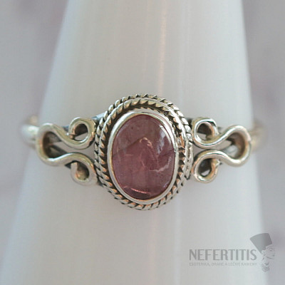Tourmaline pink polished silver ring Ag 925 46258