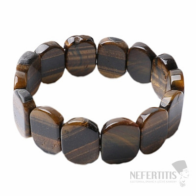 Tigerauge Armband Platte rund breit