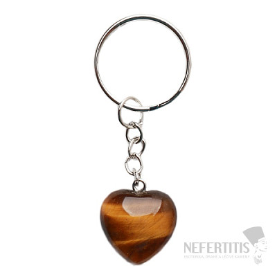 Tiger eye heart key ring size M