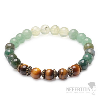 Green-brown variation of semi-precious stones author&#39;s bracelet RB Design 146