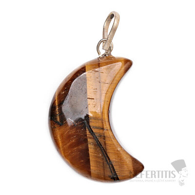 Tiger&#39;s eye pendant crescent moon