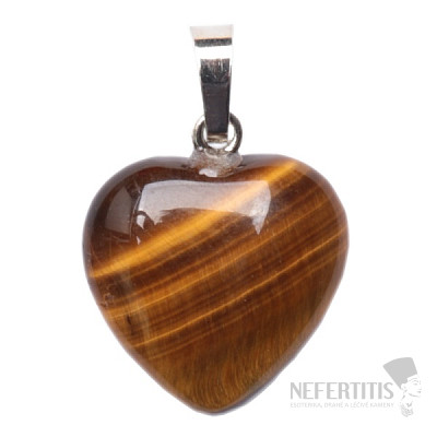Tiger eye heart pendant 2 cm