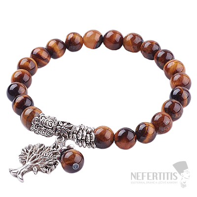 Tiger&#39;s eye bracelet extra beaded with the Tree of Life