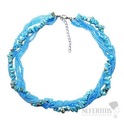 Turquoise exclusive necklace with sparkling beads