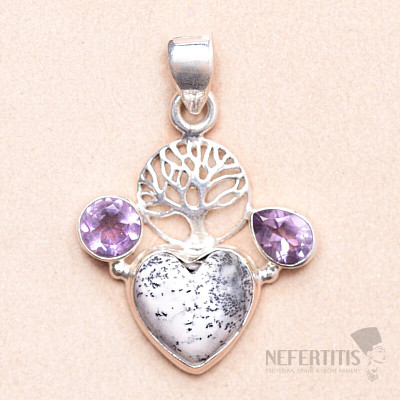 Opal dendritic pendant silver Ag 925 U1612