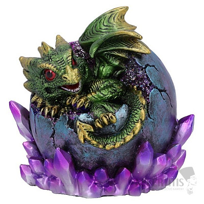 Leuchtende Smaragd-Drachen-Statuette