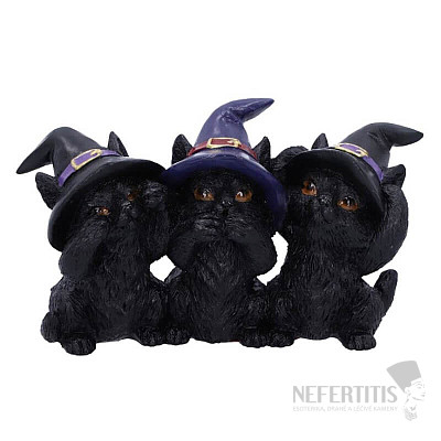 Statuette of three Wise Black Cats