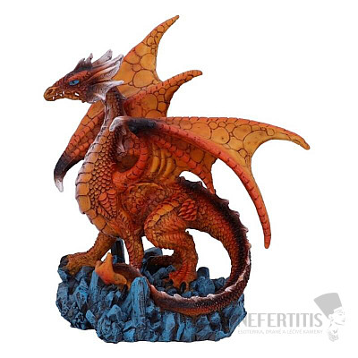 Statuette orangefarbener Drache Wächter