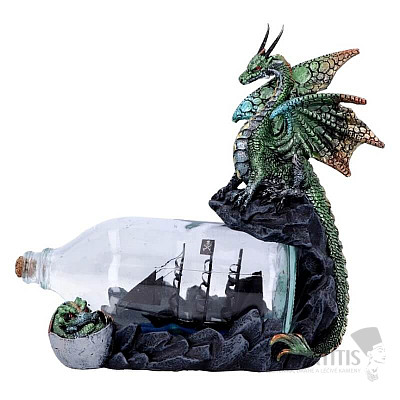 Dragon with a ship in a bottle Adventure figurine