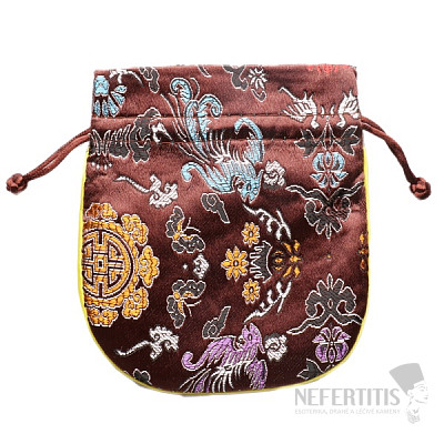 Brown brocade bag 11.5 x 13 cm