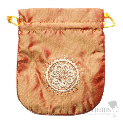 Bronze-gold satin bag 12.5x15 cm