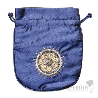 Blue satin bag 12.5x15 cm